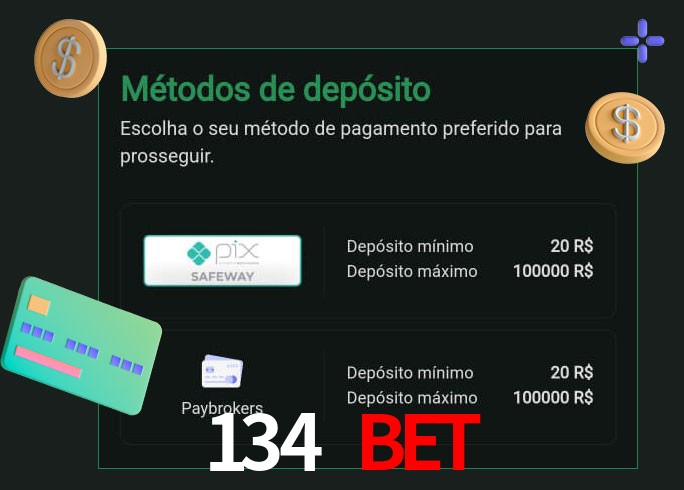 O cassino 134 bet oferece uma grande variedade de métodos de pagamento